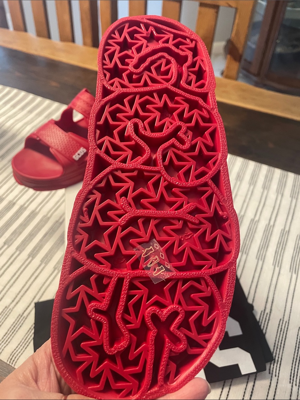 GCDS Unisex Red Double-Strap Slide Sandal - Picture 8 of 8